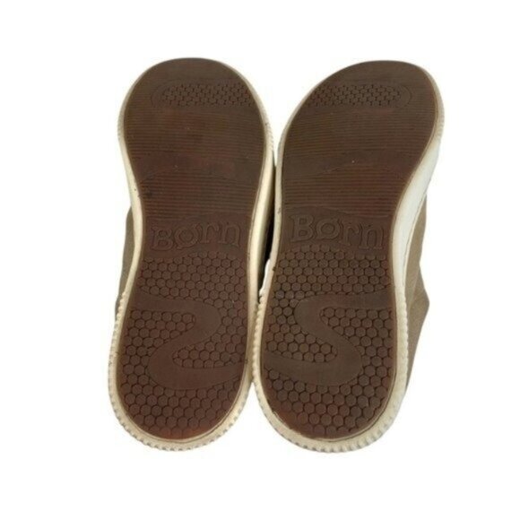 Born Lace Up Tamara Suede Sneakers in Castoro Textured Taupe Zipper Detail - Picture 8 of 8